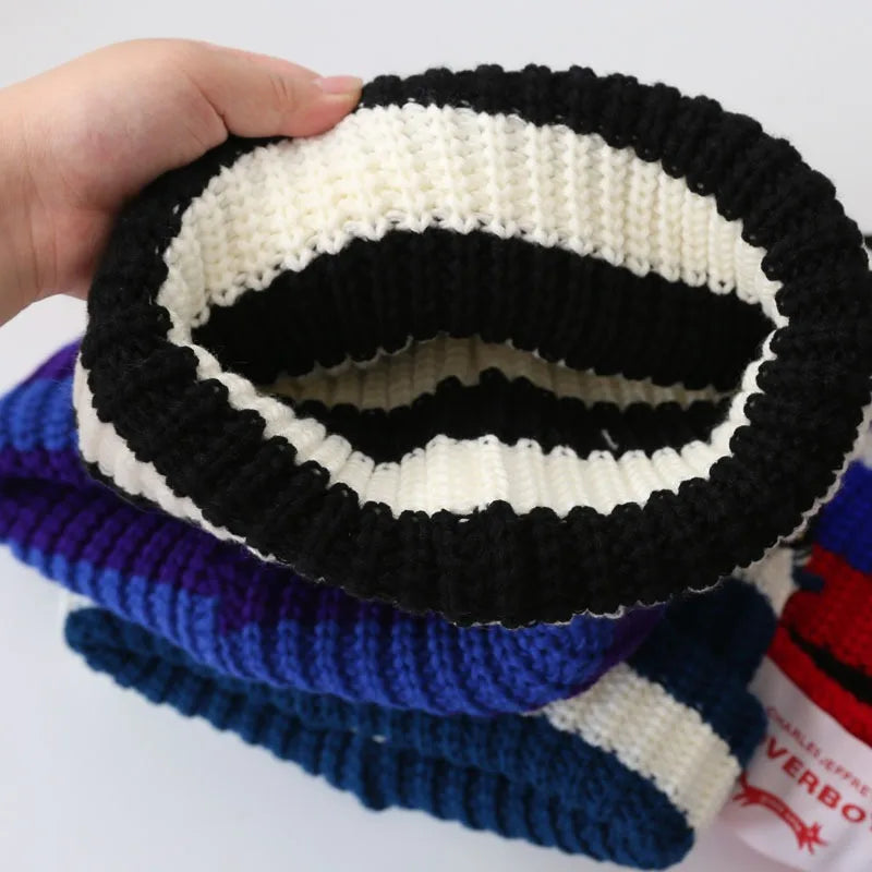 Loverboy Cat Ear Knit Hat Double-layer Warm Pig Ear Woolen Hat Cute Fashion Hooded Cap Niche Design Hip-hop Personality Cold Hat