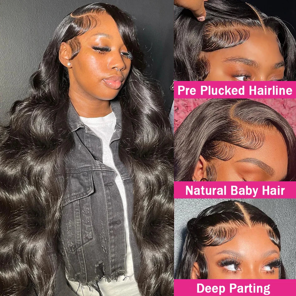 30 32 34Inch Lace Front Wigs Body Wave Wig Human Hair 180% Brazilian 13x4 13x6 Transparent HD Lace Frontal Wig Lace Closure Wig